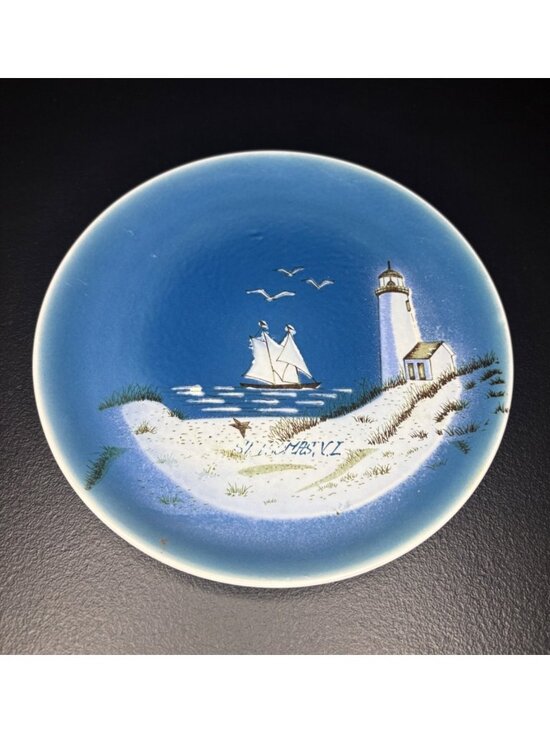 St. Thomas Other - Vintage St. Thomas Virgin Islands Plate Sail Boat Light House Beach Nautical